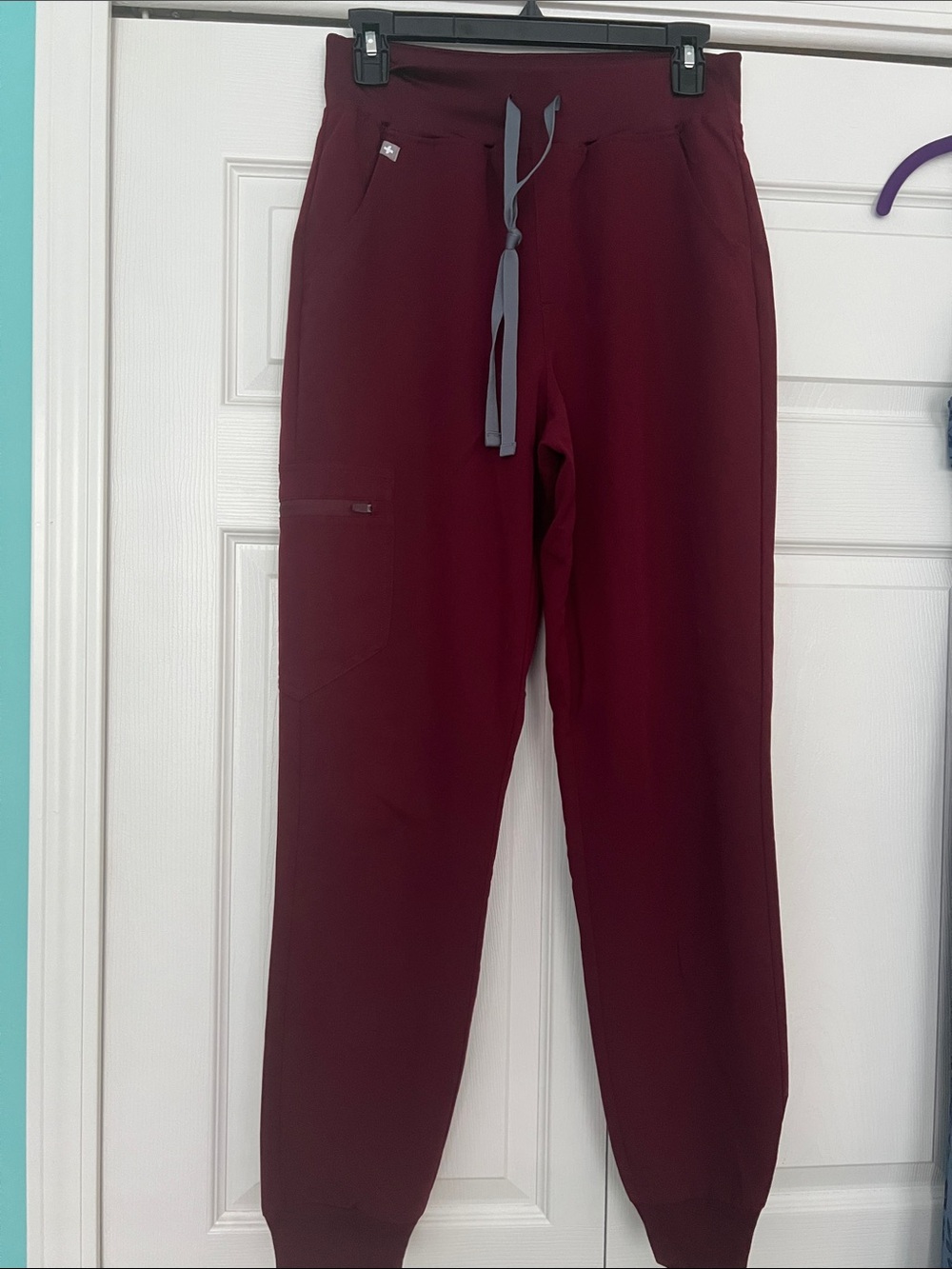Burgundy FIGS High-Waisted Jogger
